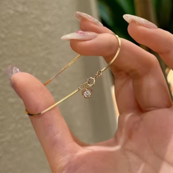 Anthropologie Jewelry - Anthropologie Gold Bracelet with Crystal Accent